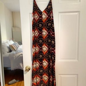 Zara Boho Spaghetti Strap Maxi with V Cut Back, size S/M